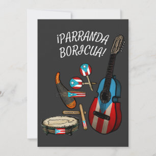 Puertoricanische Flagge Parranda Boricua Feiertagskarte