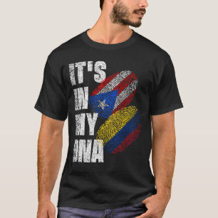 Puertoricanische und kolumbianische DNA-Flagge Erb T-Shirt