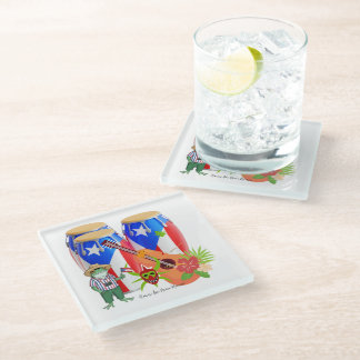 Puertoricanisches kulturelles Wohnaccessoire - Gla Glasuntersetzer