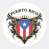 Puertorico Runder Aufkleber (Vorderseite)