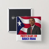 Puertorikaner für Barack Obama Button (Vorne & Hinten)