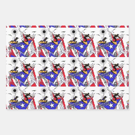 puertorikanische Flagge Geschenkpapier Set (Vorderseite 2)