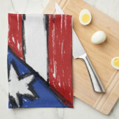 Puertorikanische Flagge Küchentuch (Viertel Falte)