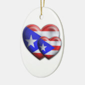 Puertorikanische Flaggen-Herzen Keramik Ornament (Links)