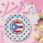 Puertorikanische Flaggen-niedliches Pappteller (Party)