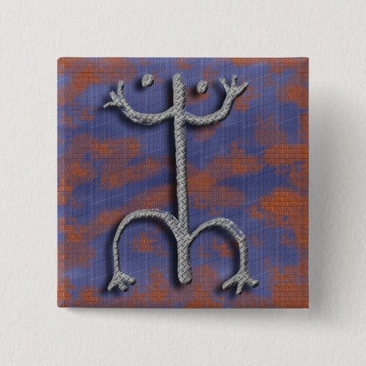 Puertorikanischer coqui Petroglypheknopf Button (Vorderseite)