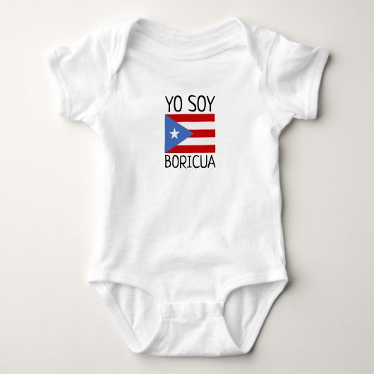 Puertorikanisches Baby Yo Sojabohnenöl Boricua Baby Strampler (Vorderseite)