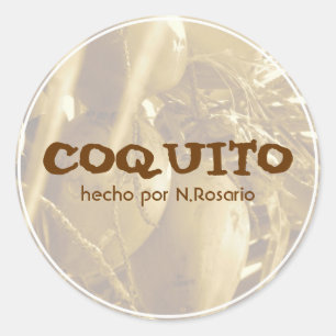 Puertorricanischer Coquito Runder Aufkleber