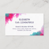 Puff Bar Disposable Vapes White Business Card Visitenkarte (Rückseite)