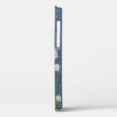 Puff-Blume über Denim Case-Mate iPhone Hülle (Rückseite / Links)