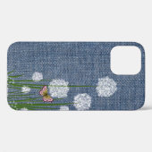 Puff-Blume über Denim Case-Mate iPhone Hülle (Rückseite (Horizontal))