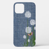 Puff-Blume über Denim Case-Mate iPhone Hülle (Rückseite)