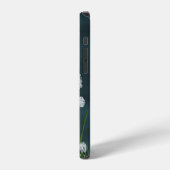 Puff-Blumen auf Karo iPhone Hülle (Linke Seite)