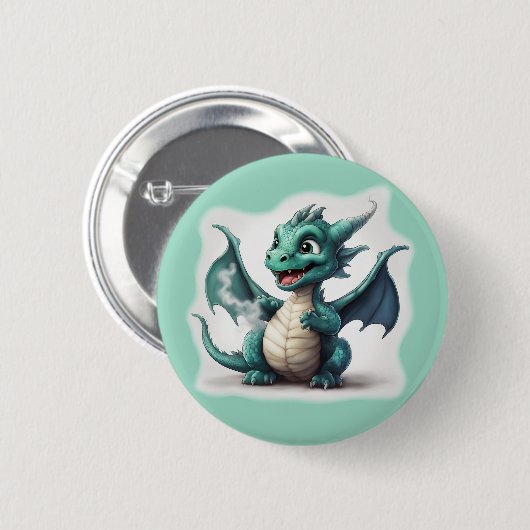 Puff den kleinen Magischen Drachen Button (Vorne & Hinten)