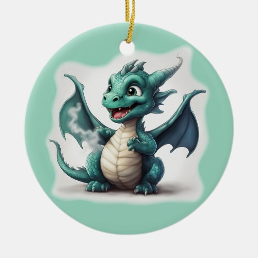 Puff den kleinen Magischen Drachen Keramik Ornament (Vorne)