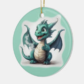 Puff den kleinen Magischen Drachen Keramik Ornament (Links)
