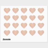 Puff Pink Peach Damask Herz-Aufkleber (Blatt)