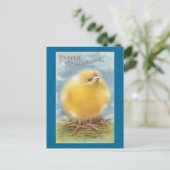 Puffball Chick Vintag Ostern Feiertagspostkarte (Stehend Vorderseite)