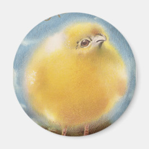 Puffball-Küken Vintages Ostern Magnet