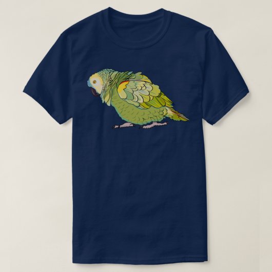 Puffed Blue Fronted Amazon Parrot T-Shirt (Design vorne)