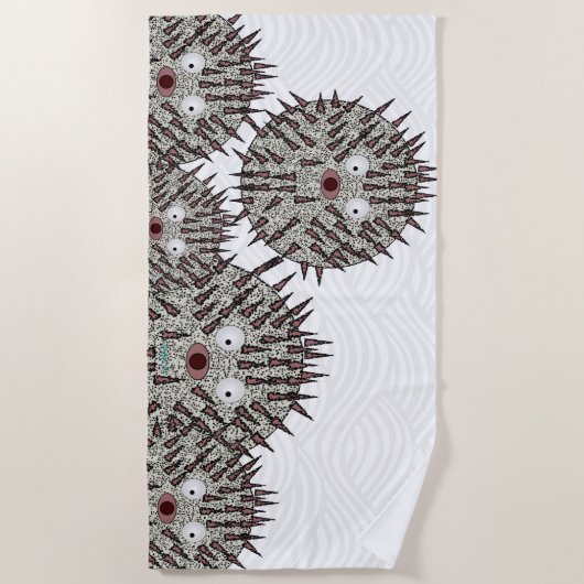 Puffer Fisch Beach Handtuch (Vorderseite)