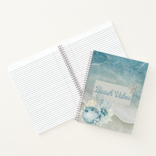 Puffer Fisch Beach Theme Spiral Notebook Notizblock (Innenseite)