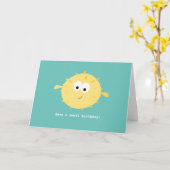 Puffer Fisch Geburtstag geklappte Grußkarte Karte (Gelbe Blume)