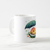 Puffer Fisch Regentag mit Regenschirm Kaffeetasse (Vorderseite Links)