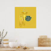 Puffer Fisch spielen Tuba Poster (Küche)