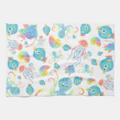 Puffer Fisch und Friends Diskothek Geschirrtuch (Horizontal)