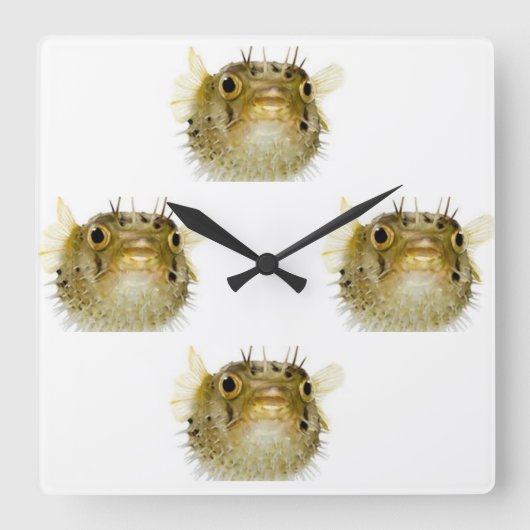 ***PUFFER FISCHEREI*** QUADRATISCHE WANDUHR (Vorderseite)