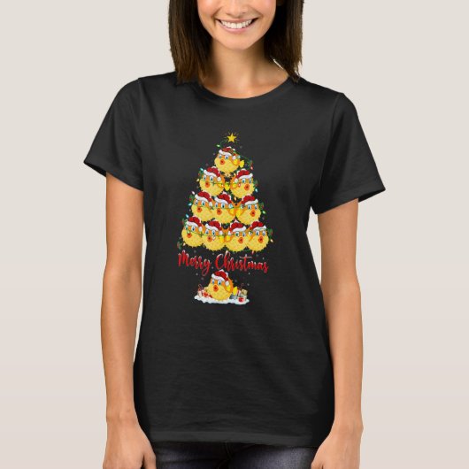 Puffer Fish Christmas Tree Lights Santa Fish Xmas T-Shirt (Vorderseite)
