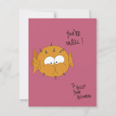 Puffer Fish Funny Cute “You’re Swell” Pun Karte (Rückseite)