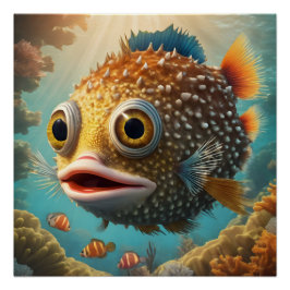 Puffer Fish no 1 Glossy Poster