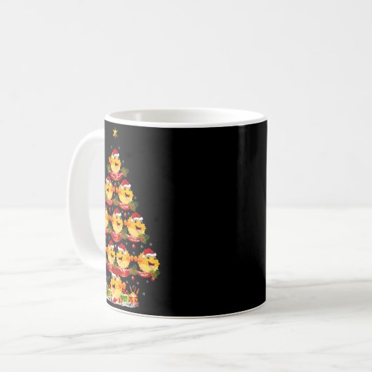 Puffer Fish Xmas Lighting Santa Puffer Fish Christ Kaffeetasse (Vorderseite Links)