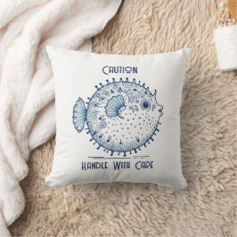 Puffer mit Vorsicht Kissen