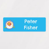 Puffer Stachelfische Cartoon personalisiert Etiketten (Design 1)