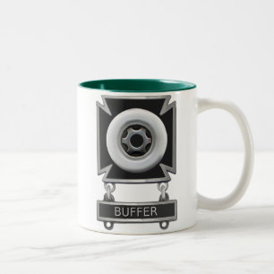 Puffer-Treiber-Abzeichen Zweifarbige Tasse