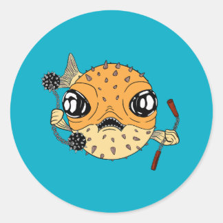 Pufferfish Runder Aufkleber