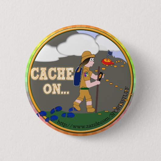 PUFFERSPEICHER AN! GEOCACHING KÜKEN-MÄDCHEN BUTTON (Vorderseite)