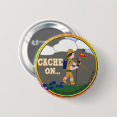 PUFFERSPEICHER AN! GEOCACHING KÜKEN-MÄDCHEN BUTTON (Vorne & Hinten)