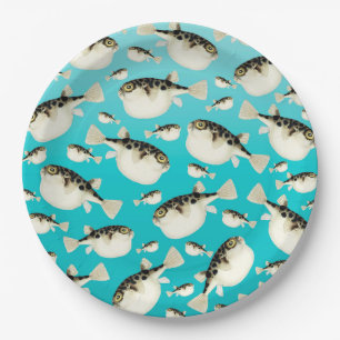 Pufffisch aquamarin pappteller