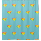 Pufffisch Duschvorhang (Vorderseite)