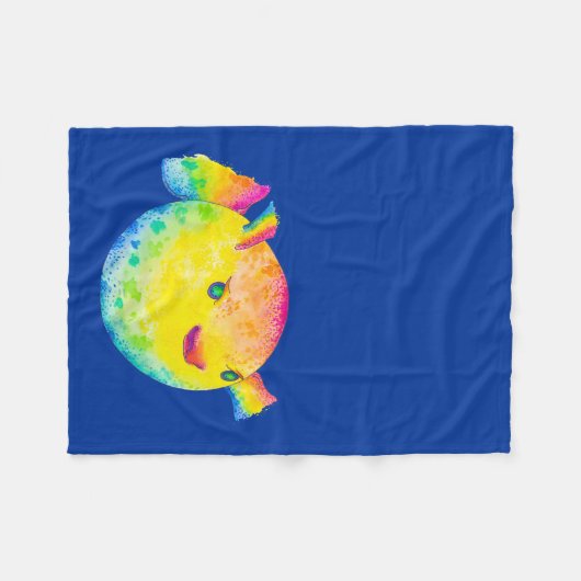 Pufffisch Fleecedecke (Vorderseite (Horizontal))