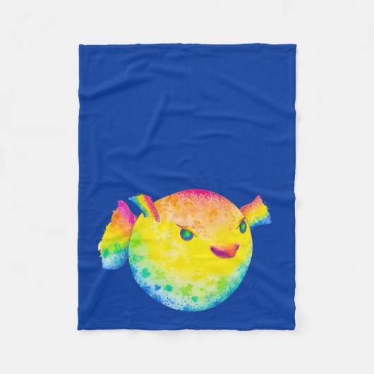 Pufffisch Fleecedecke (Vorderseite)