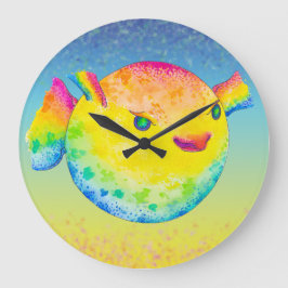 Pufffisch Große Wanduhr