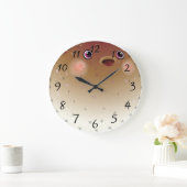 Pufffisch Große Wanduhr (Zuhause)