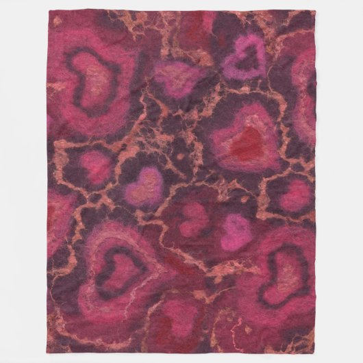 Puffherzen romantische Liebe Rosa roter Valentinst Fleecedecke (Vorderseite)