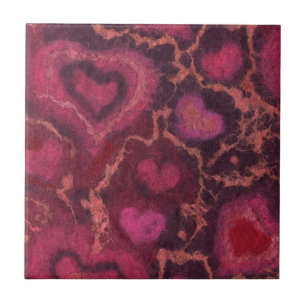 Puffherzen romantische Liebe Rosa roter Valentinst Fliese