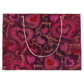Puffherzen romantische Liebe rosa roter Valentinst Große Geschenktüte (Vorderseite)